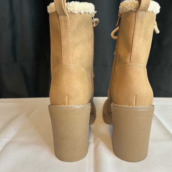 Dolce Vita Tan Heeled Lace-Up Boots - Picture 5 of 9